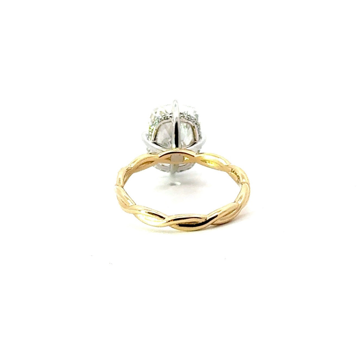 Elongated Cushion Cut Lab Diamond - Rotated Prongs with Braid Shank- Choice of 2.00ct / 3.00ct / 4.00ct or 5.00ct