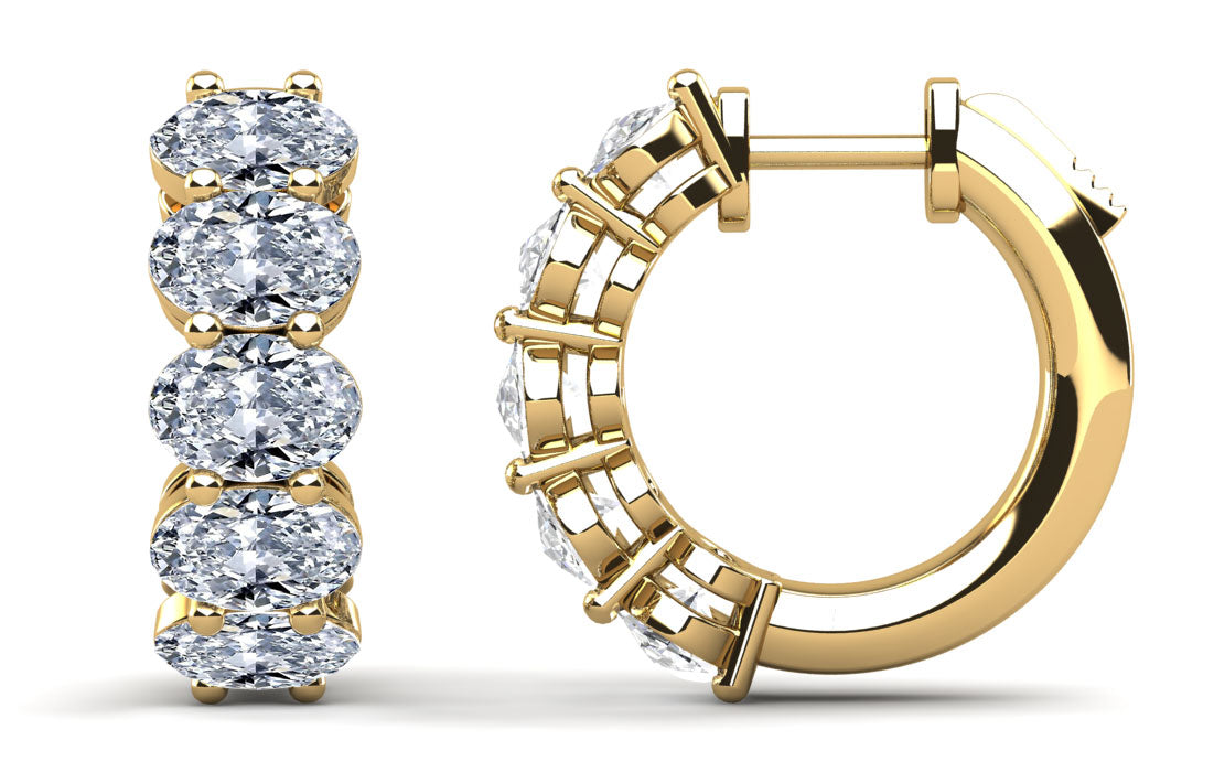10-Stone Oval Hoop Earrings – view 3 of 3