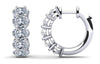 10 Stone Oval Hoop Earrings- Lab Diamonds - 2.00ct to 10.00ct Total Weight - Lab or Natural Diamond Earrings
