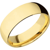 10K Yellow Gold + Polish Finish - 7 mm wide Domed 10K Yellow Gold band. - Custom