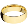 10K Yellow Gold + Polish Finish - 7 mm wide Domed 10K Yellow Gold band. - Custom