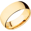 10K Yellow Gold + Polish Finish - 8 mm wide Domed 10K Yellow Gold band. - Custom