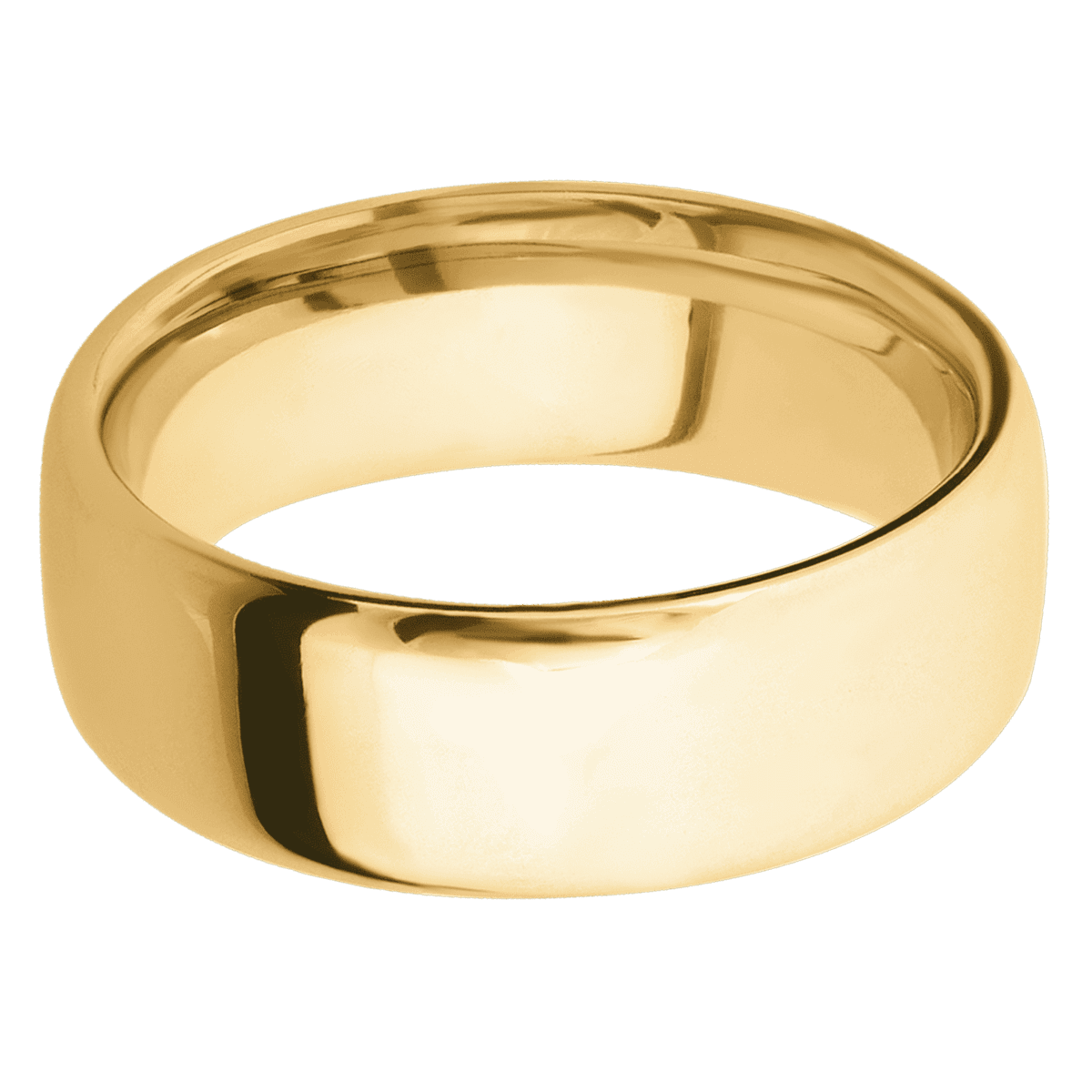 10K Yellow Gold + Polish Finish - 8 mm wide Ultra Comfort (our most comfortable profile) 10K Yellow Gold band. - Custom