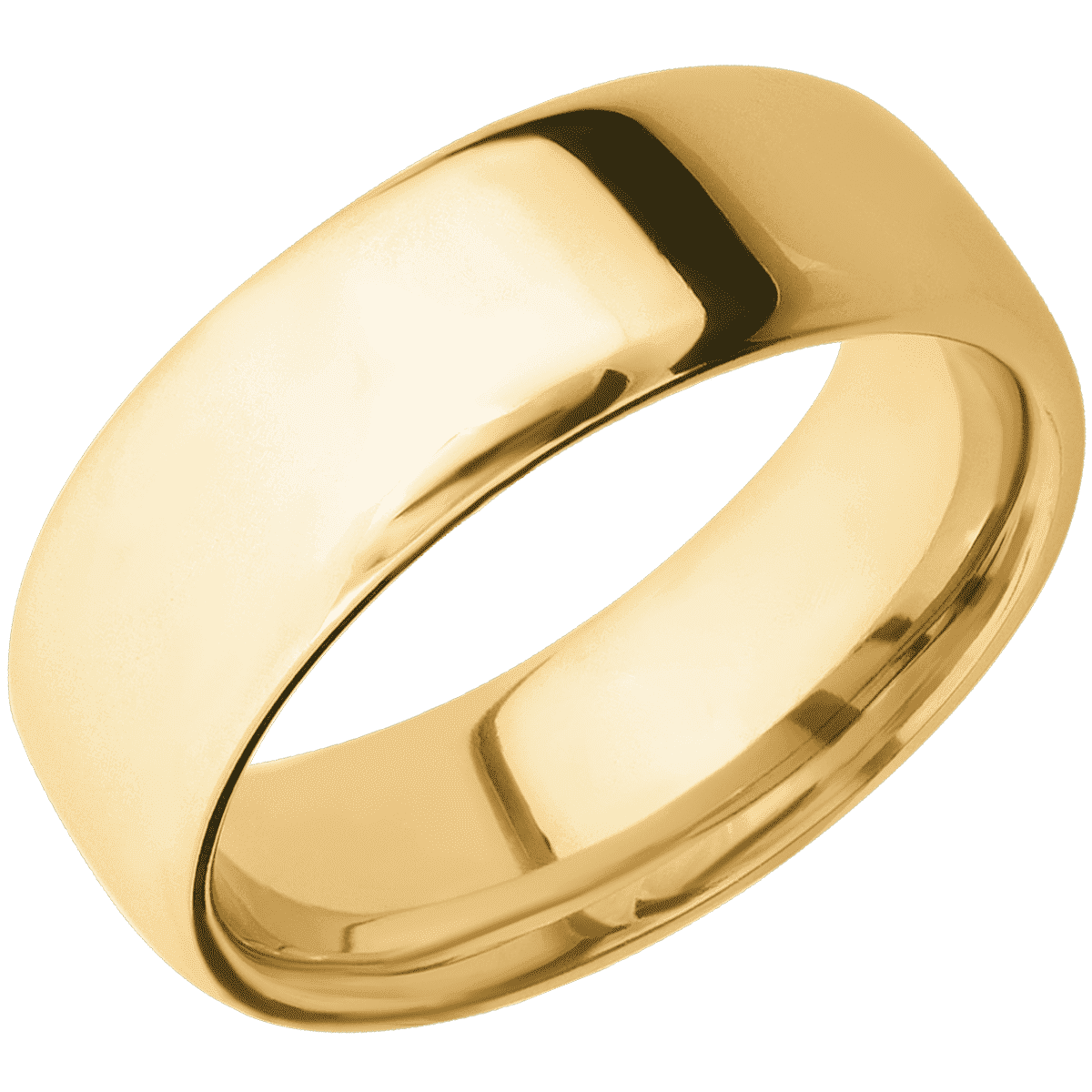 10K Yellow Gold + Polish Finish - 8 mm wide Ultra Comfort (our most comfortable profile) 10K Yellow Gold band. - Custom