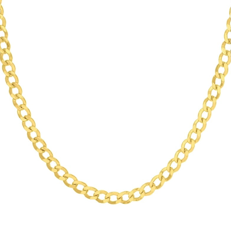 10KT Yellow Gold - 5.70MM Hollow Cuban Chain - Choice of 20’’ 22’’ or 24’’ - Men’s Gold Chains