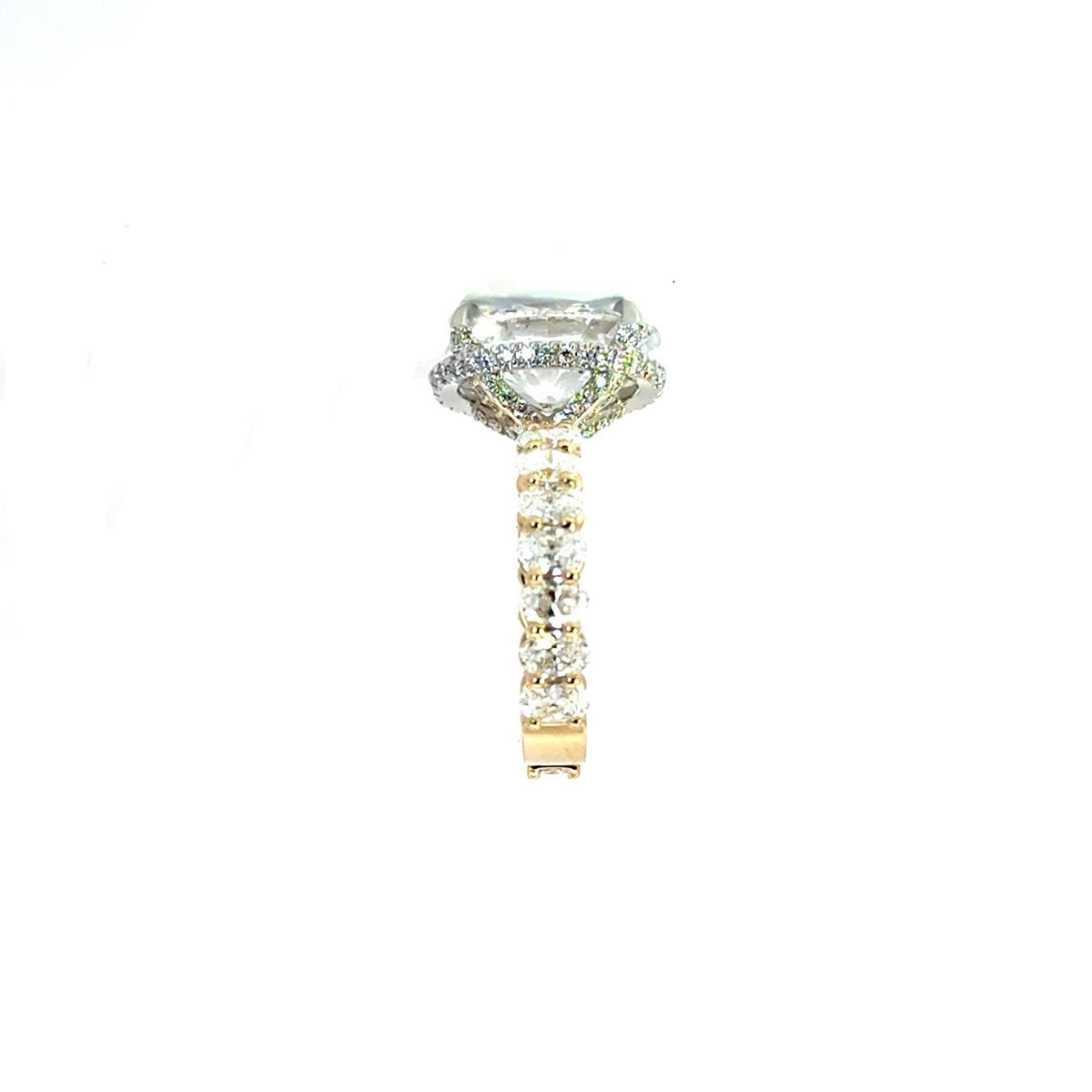 Oval Cut Lab Diamond - Oval Cut Shank with Reverse Halo and Diamond Prongs- Choice of 3.00ct/ 4.00ct / 5.00ct or 6.00ct