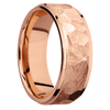 14K Rose Gold + Rock Polish Finish - 8 mm wide Flat Grooved Edges 14K Rose Gold band. - Custom