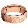 14K Rose Gold + Rock Polish Finish - 8 mm wide Flat Grooved Edges 14K Rose Gold band. - Custom