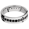 14K White Gold + Polish Finish - 14KW6FETERNITYBLKDIA.05BEAD-P - Custom