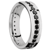14K White Gold + Polish Finish - 14KW6FETERNITYBLKDIA.05BEAD-P - Custom