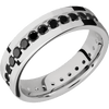 14K White Gold + Polish Finish - 14KW6FETERNITYBLKDIA.05BEAD-P - Custom