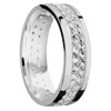 14K White Gold + Polish Finish - 14KW7FDIA(ST)2ROWETERNITY.03BEAD-P - Custom