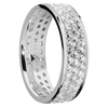 14K White Gold + Polish Finish - 14KW7FLABDIA(ST)3ROWETERNITY.03BEAD-P - Custom