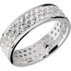 14K White Gold + Polish Finish - 14KW7FLABDIA(ST)3ROWETERNITY.03BEAD-P - Custom