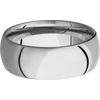 14K White Gold + Polish Finish - 8 mm wide Domed 14K White Gold band. - Custom