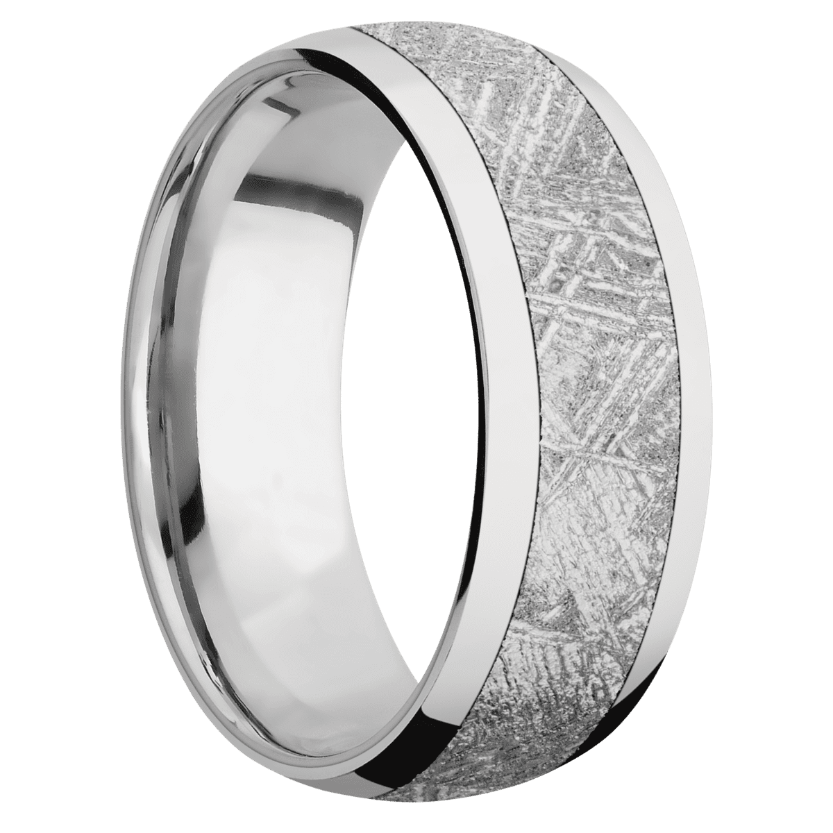 14K White Gold + Polish Finish + Titanium - TISLEEVE14KW8D15/METEORITE - Custom