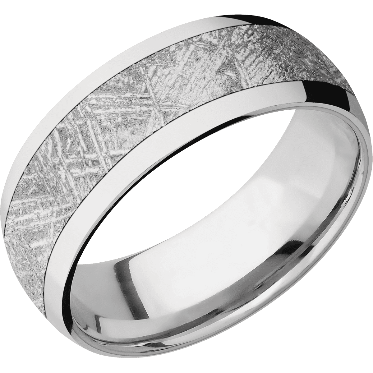 14K White Gold + Polish Finish + Titanium - TISLEEVE14KW8D15/METEORITE - Custom