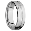 14K White Gold + Polish Satin Finish - 7 mm wide Beveled with Center Accent Groove 14K White Gold band. - Custom