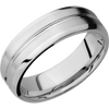 14K White Gold + Polish Satin Finish - 7 mm wide Beveled with Center Accent Groove 14K White Gold band. - Custom