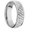 14K White Gold + Satin Finish - 14KW7DLABDIA(ST)3ROWHALFETERNITY.03BEAD - Custom