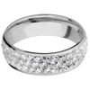14K White Gold + Satin Finish - 14KW7DLABDIA(ST)3ROWHALFETERNITY.03BEAD - Custom