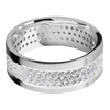14K White Gold + Satin Finish - 14KW8FLABDIA(ST)3ROWETERNITY.015BEAD-P - Custom