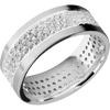 14K White Gold + Satin Finish - 14KW8FLABDIA(ST)3ROWETERNITY.015BEAD-P - Custom