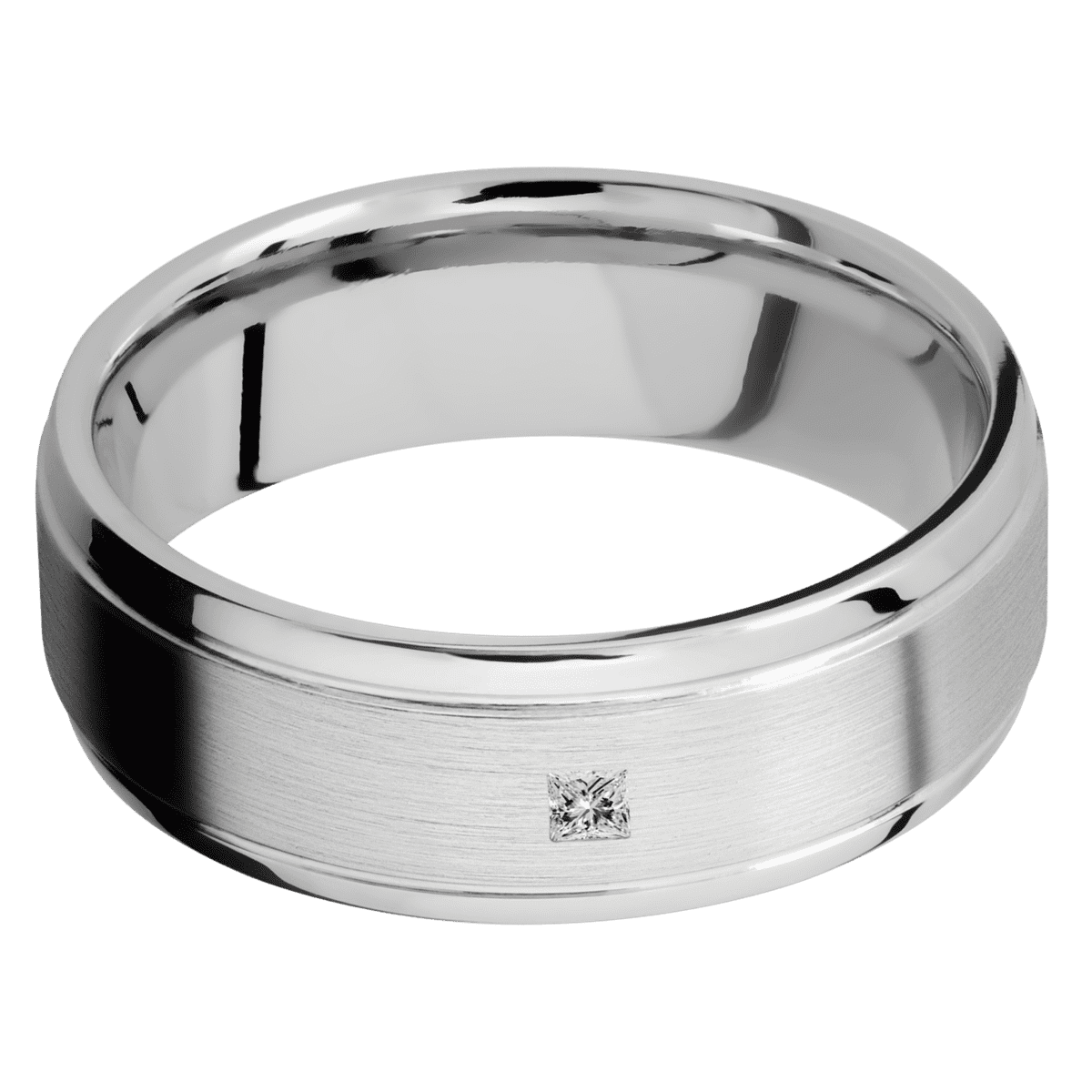 14K White Gold + Satin Polish Finish - 14KW7B(S)PRINLABDIA(ST).06F-IS - Custom