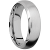 14K White Gold + Satin Polish Finish - 7 mm wide Domed Bevel 14K White Gold band. - Custom