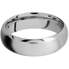 14K White Gold + Satin Polish Finish - 7 mm wide Domed Bevel 14K White Gold band. - Custom
