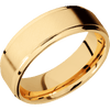 14K Yellow Gold + Anglesatin Polish Finish - 7 mm wide Flat Grooved Edges 14K Yellow Gold band. - Custom