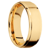 14K Yellow Gold + Anglesatin Polish Finish - 7 mm wide Flat Grooved Edges 14K Yellow Gold band. - Custom