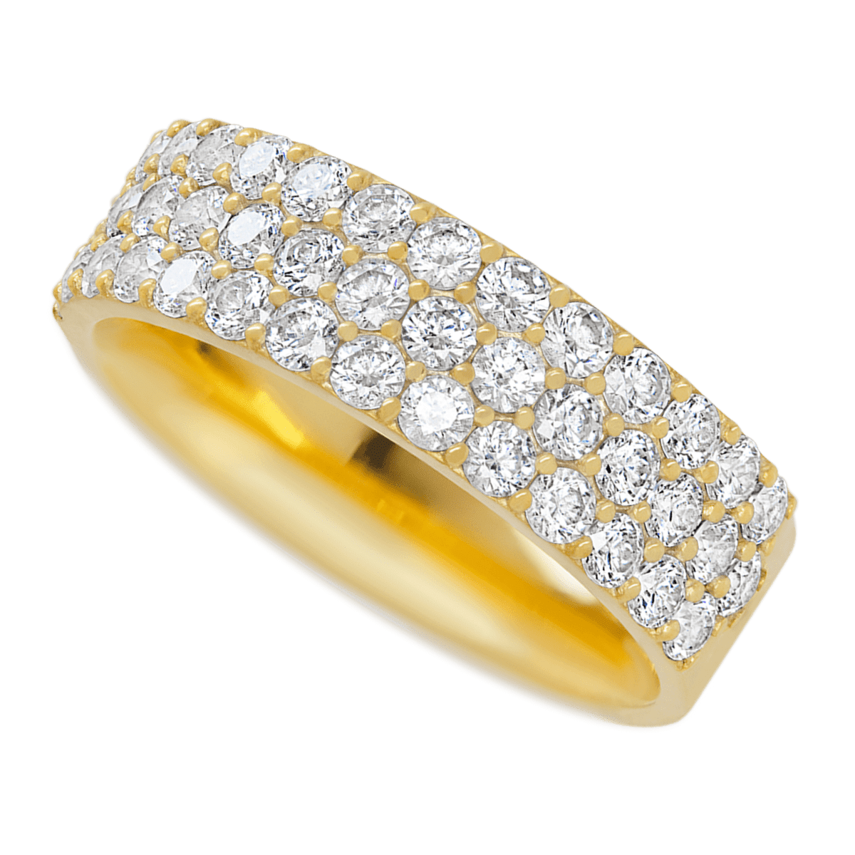 14K Yellow Gold band with 43 Round Diamond (ST) having TCW-1.29 - 14K Yellow Gold band with 43 Round Diamond (ST)