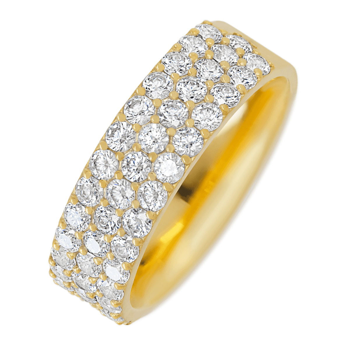 14K Yellow Gold band with 43 Round Diamond (ST) having TCW-1.29 - 14K Yellow Gold band with 43 Round Diamond (ST)