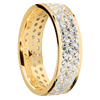 14K Yellow Gold + Polish Finish - 14KY7FLABDIA3ROWETERNITY.03BEAD-IS - Custom