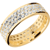 14K Yellow Gold + Polish Finish - 14KY7FLABDIA3ROWETERNITY.03BEAD-IS - Custom