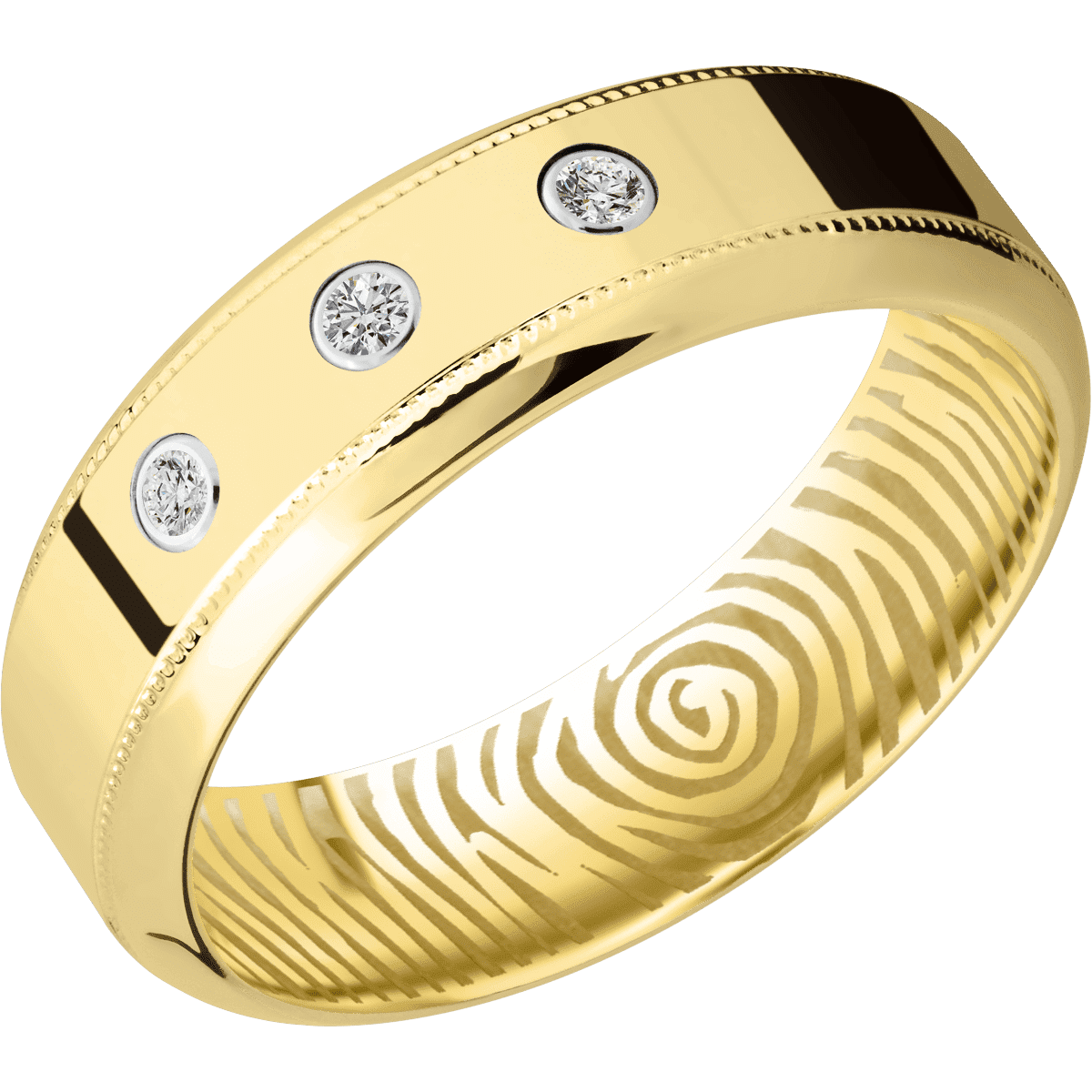 14K Yellow Gold + Polish Polish Finish - 14KY7HB2UMILLABDIA(ST)3X.03B-P - Custom