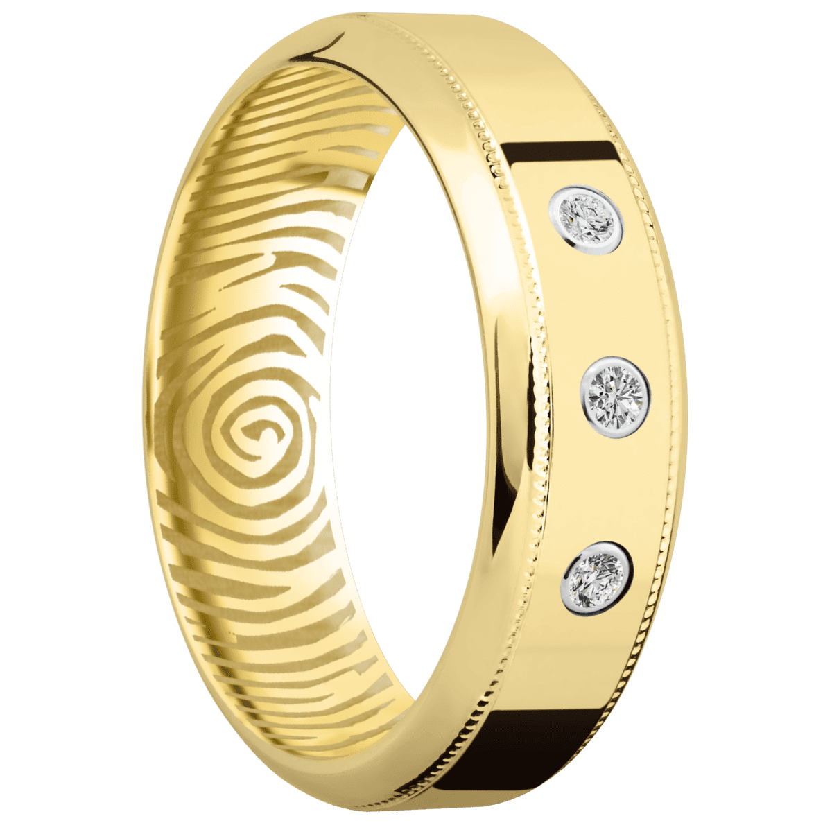 14K Yellow Gold + Polish Polish Finish - 14KY7HB2UMILLABDIA(ST)3X.03B-P - Custom