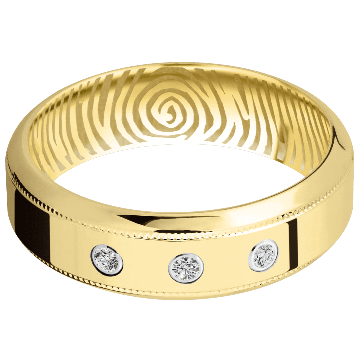14K Yellow Gold + Polish Polish Finish - 14KY7HB2UMILLABDIA(ST)3X.03B-P - Custom