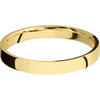 14K Yellow Gold + Polish Finish - 3 mm wide Flat 14K Yellow Gold band. - Custom