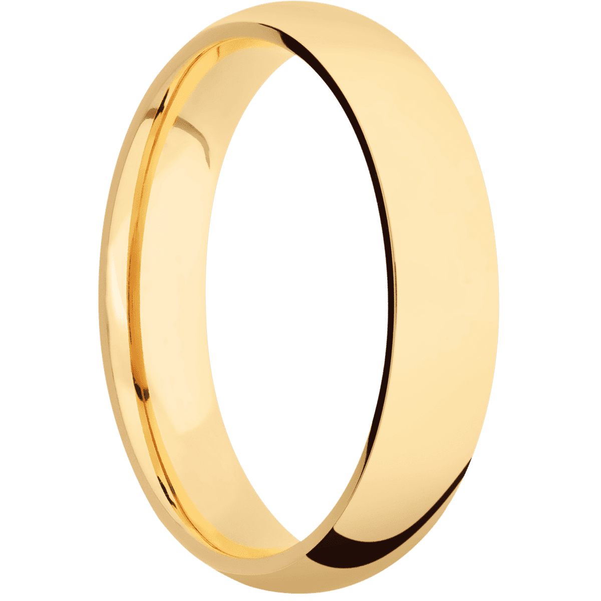 14K Yellow Gold + Polish Finish - 5 mm wide Domed 14K Yellow Gold band. - Custom