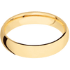 14K Yellow Gold + Polish Finish - 5 mm wide Domed 14K Yellow Gold band. - Custom