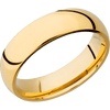14K Yellow Gold + Polish Finish - 6 mm wide Domed 14K Yellow Gold band. - Custom