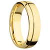 14K Yellow Gold + Polish Polish Finish - 6 mm wide Domed with Off Center Accent Groove 14K Yellow Gold band. - Custom