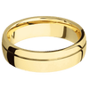 14K Yellow Gold + Polish Polish Finish - 6 mm wide Domed with Off Center Accent Groove 14K Yellow Gold band. - Custom
