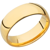 14K Yellow Gold + Polish Finish - 7 mm wide Domed 14K Yellow Gold band. - Custom