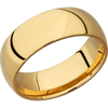 14K Yellow Gold + Polish Finish - 8 mm wide Domed 14K Yellow Gold band. - Custom