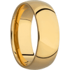 14K Yellow Gold + Polish Finish - 8 mm wide Domed 14K Yellow Gold band. - Custom