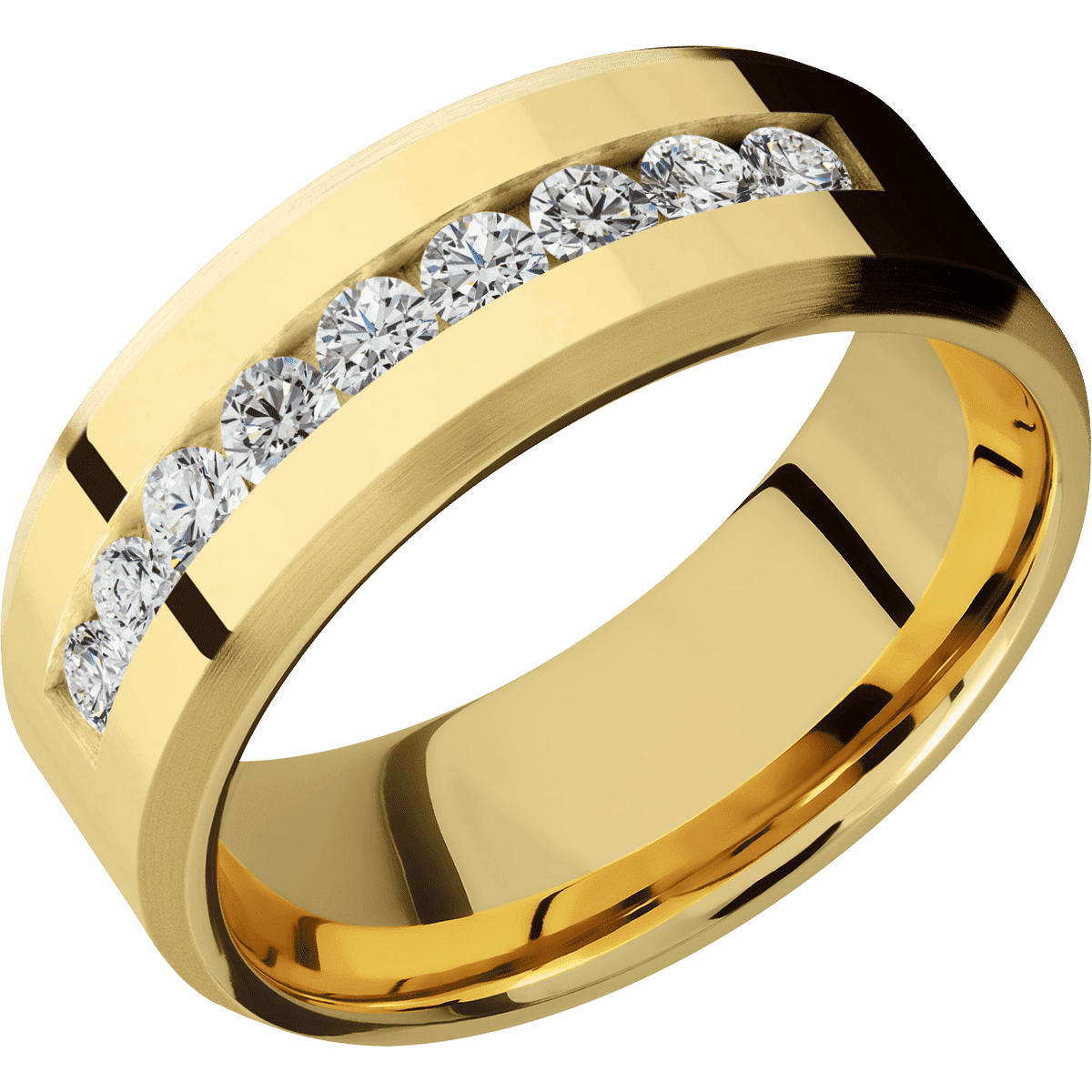 14K Yellow Gold + Polish Satin Finish - 14KY8BLABDIA(ST)9X.07CH-P - Custom