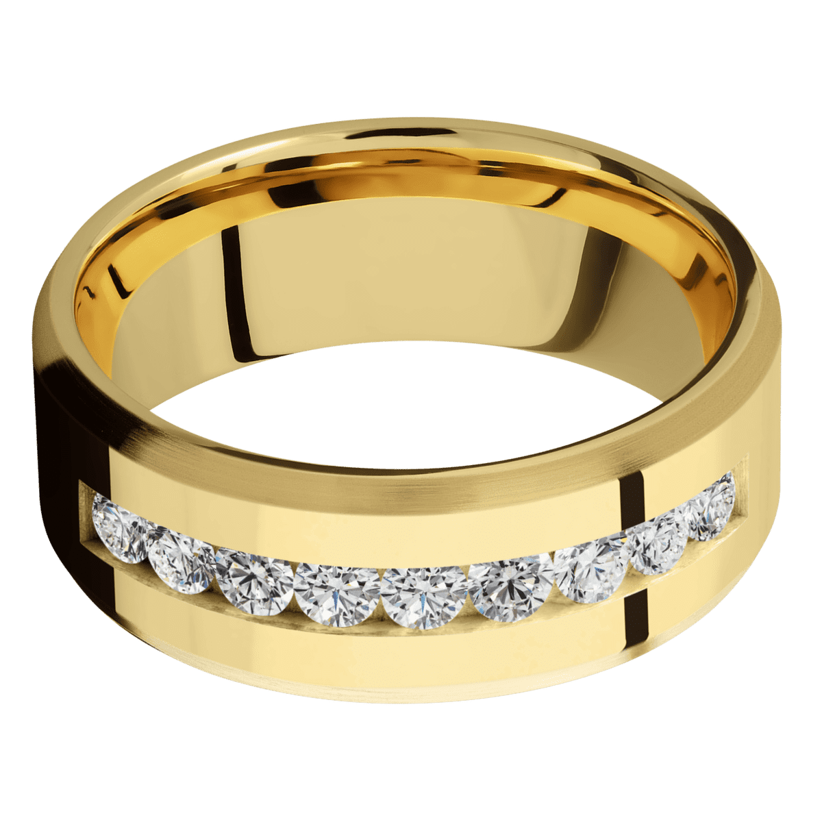 14K Yellow Gold + Polish Satin Finish - 14KY8BLABDIA(ST)9X.07CH-P - Custom
